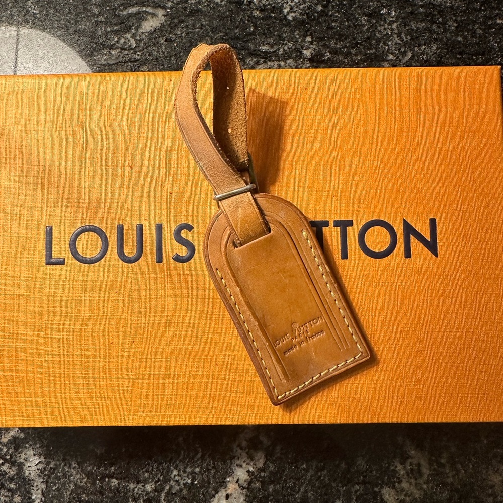 Louis Vuitton Name Tag Light Brown Leather